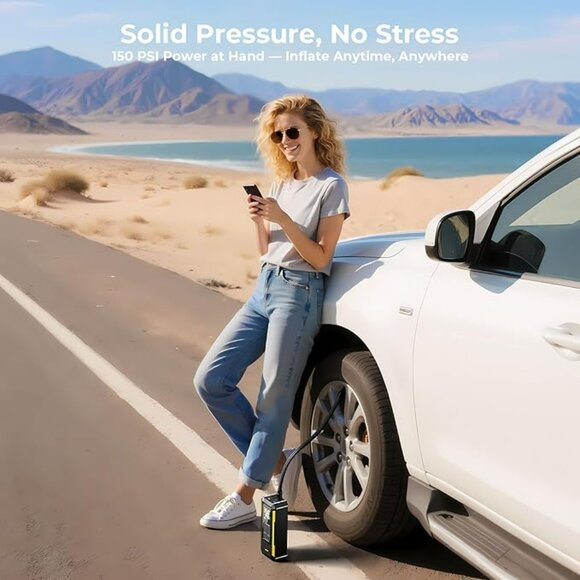 New 150 PSI Tire Inflator Portable Air Compressor with Digital Gauge, LED - Picture 5 of 7